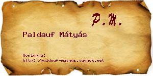 Paldauf Mátyás névjegykártya